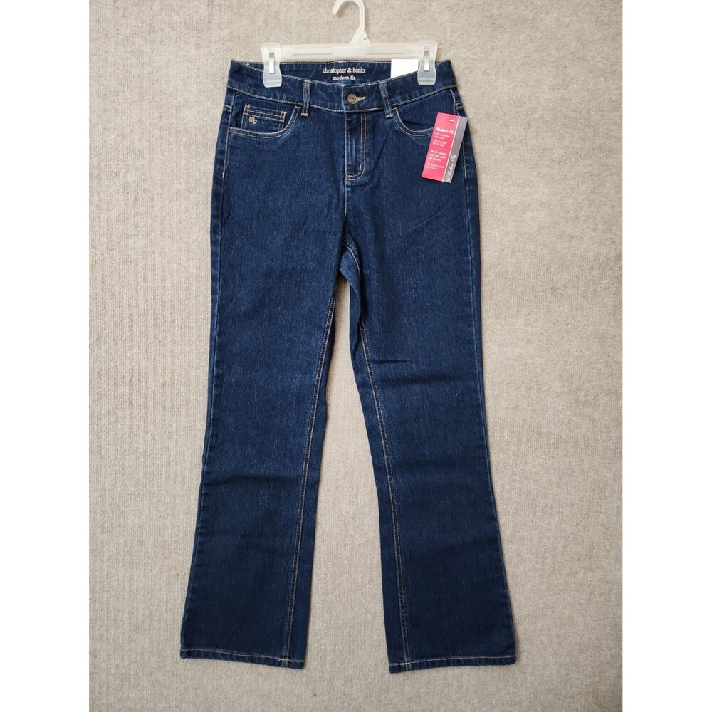 Christopher Banks Modern Fit Bootcut Jeans Womens 4 Blue Stretch NEW
